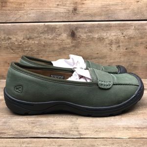 KEEN Sterling City Slip On Shoes Women's Size 8.5 Green Suede